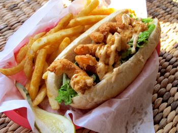 Atlantic Coast Café Hatteras Island, Shrimp Po'Boy