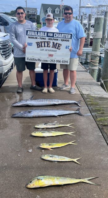 Bite Me Sportfishing Charters, Wahoos and dolphins