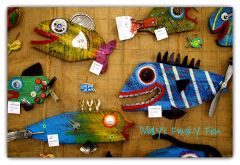 Mary Nelligan hand-painted wooden fish