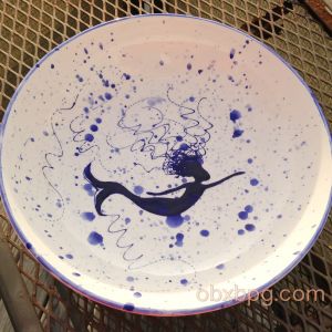 Hand made mermaid pottery bowl