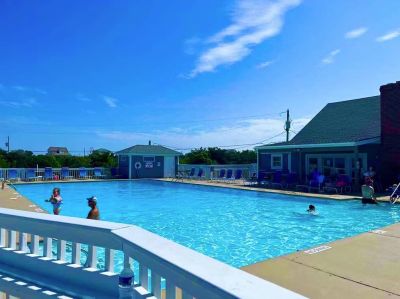 A sunny day at the Camp Hatteras RV Park & Resort Pool